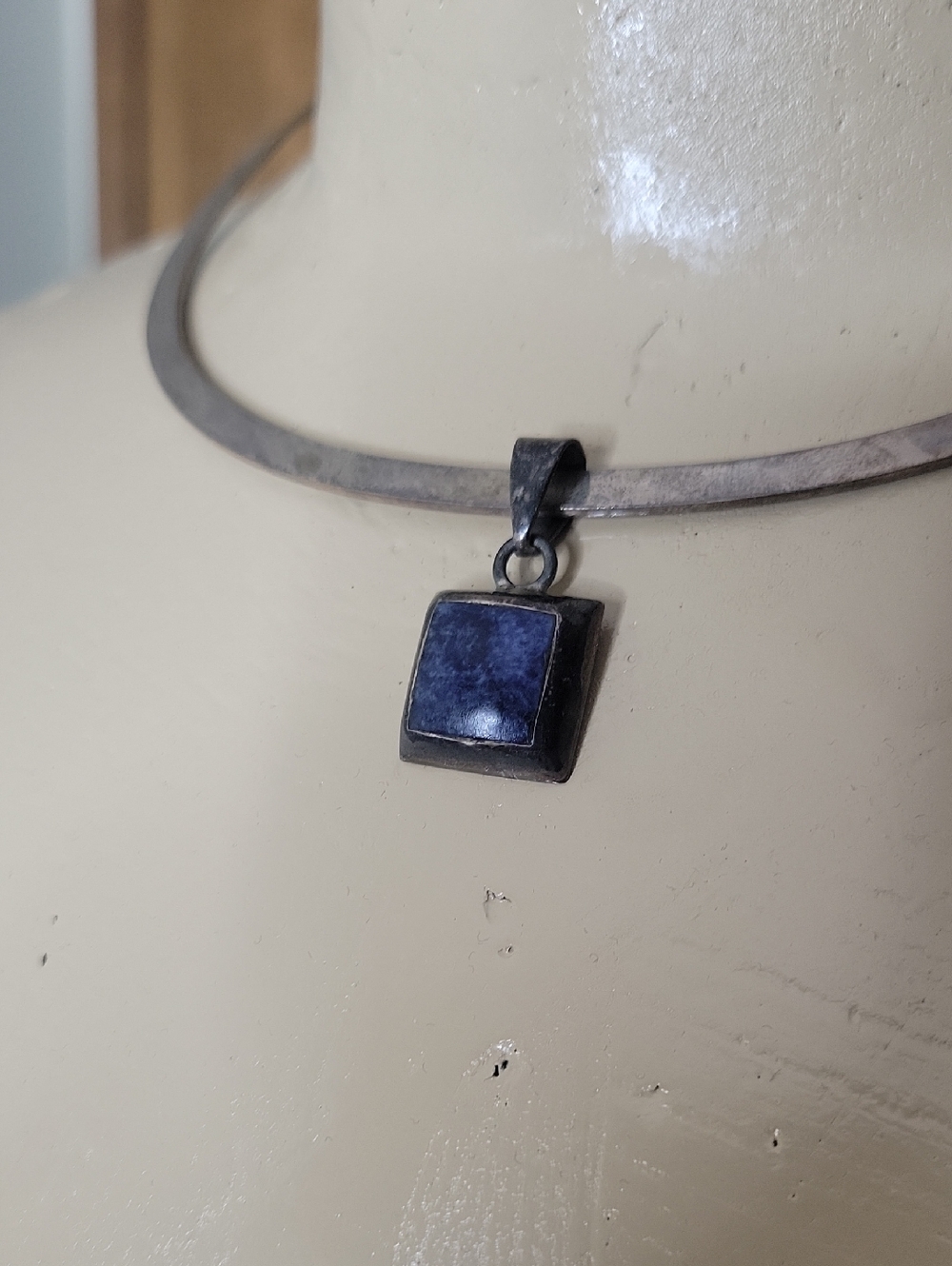 Vintage Sterling Silver Pendant Collar Necklace